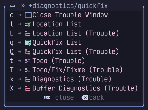 diagnostics menu dark